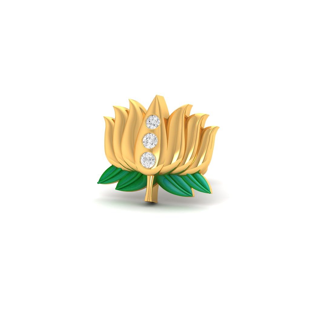 Tribal Lotus Diamond nose pin for women