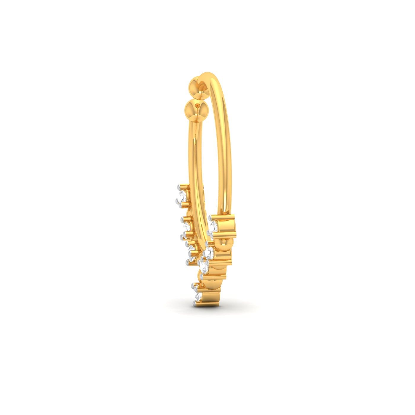 Unni Tribal Style Nose Pin With Yellow Gold