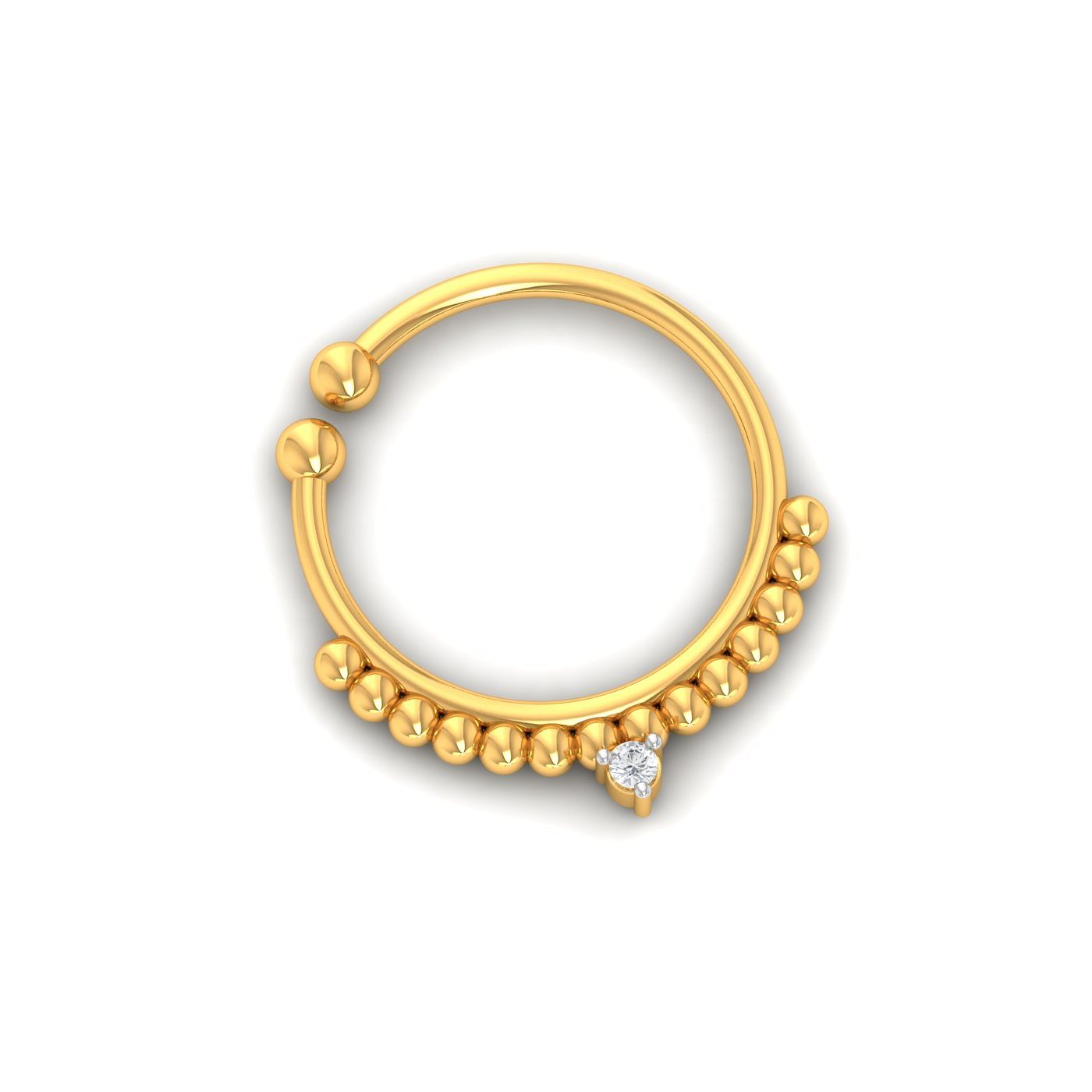 West Bengal tribal Nose Ring for yellow gold