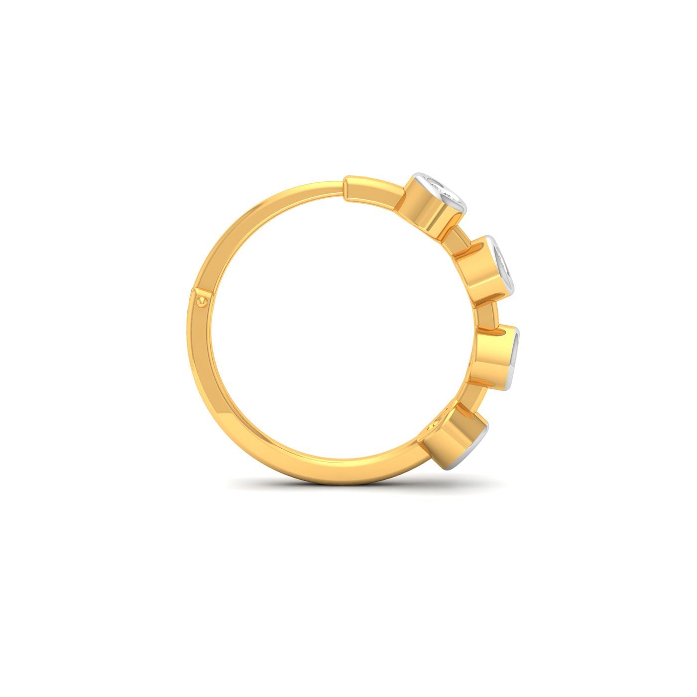 Lydia Diamond Bezel Nose Ring With Yellow Gold