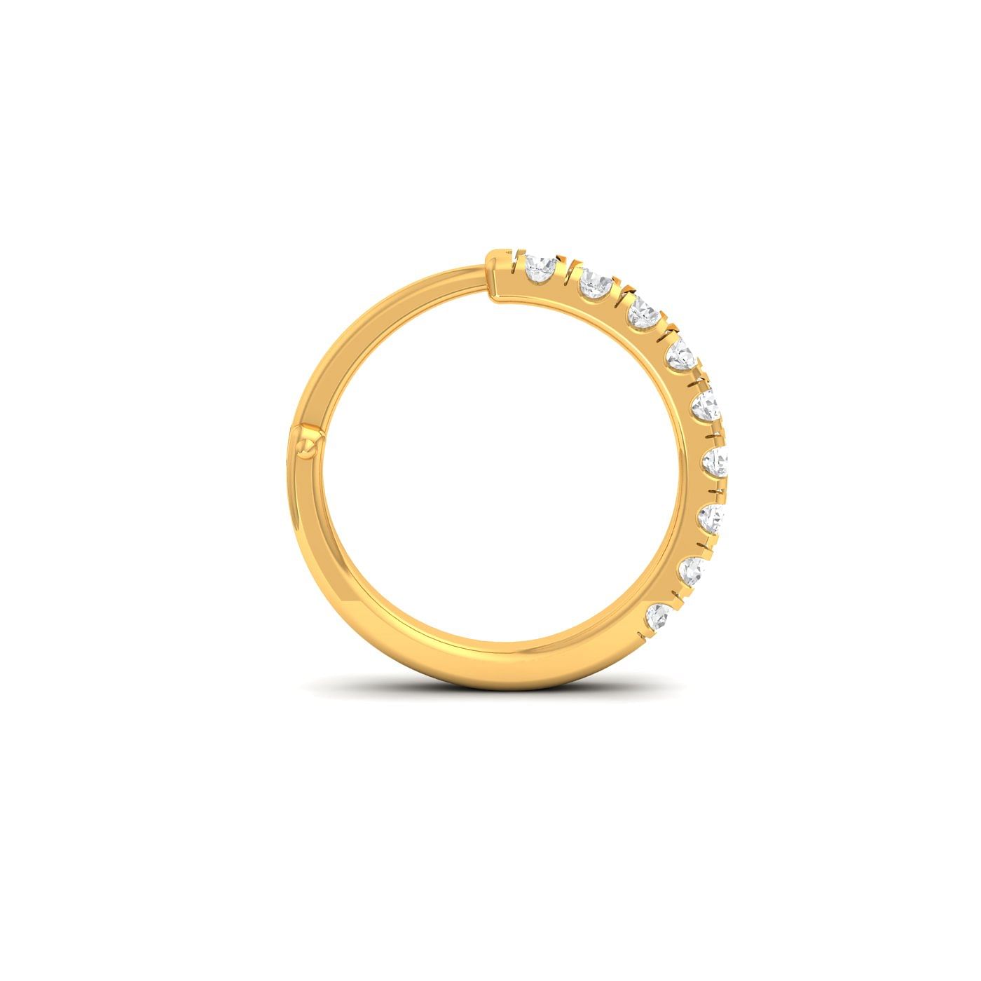 Addison Diamond Nose Ring With Yellow Gold