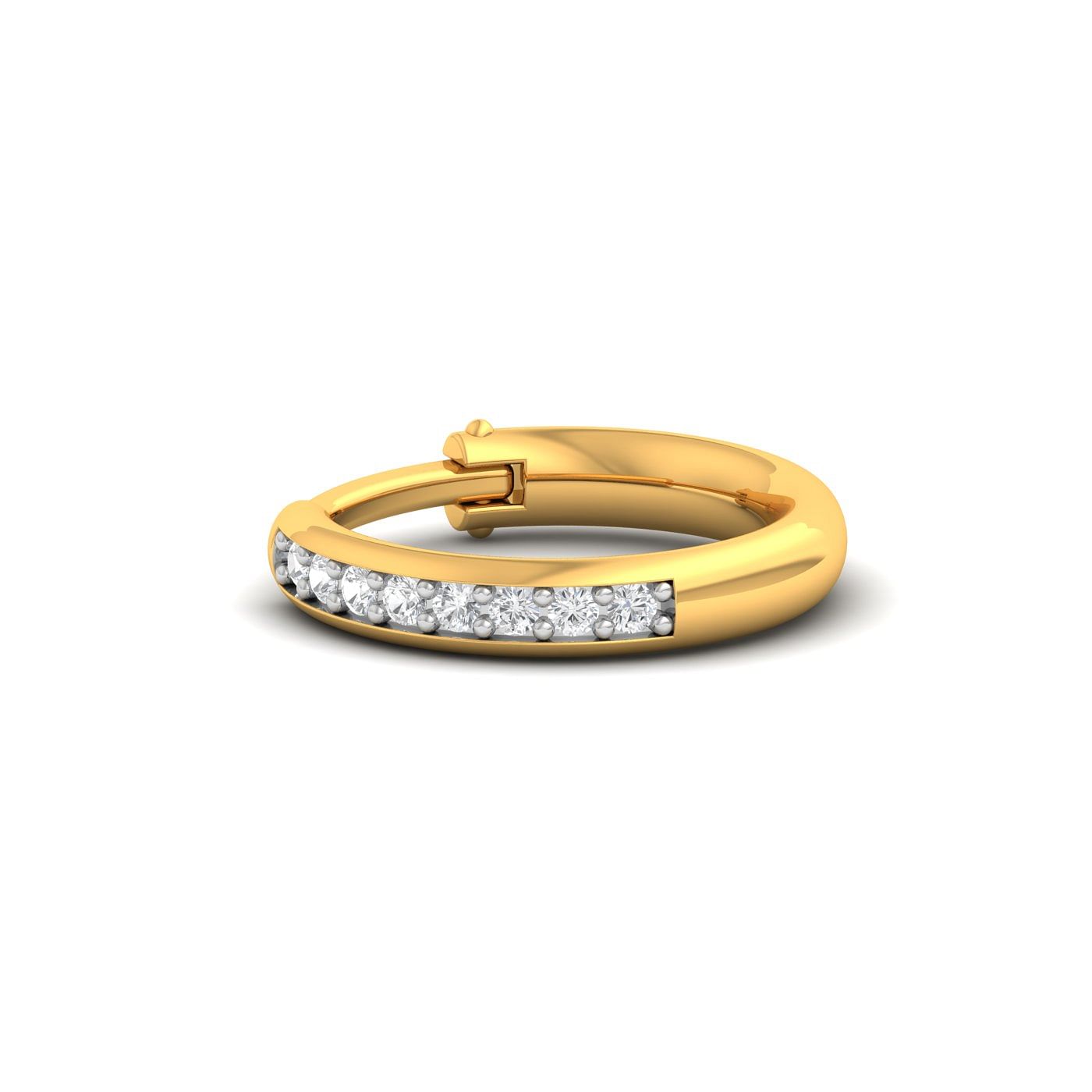Bezel Setting Diamond Nose Ring With Yellow Gold