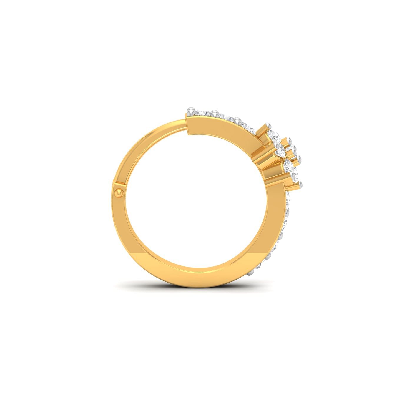 Yellow gold Cluster Floral Nose Ring for women