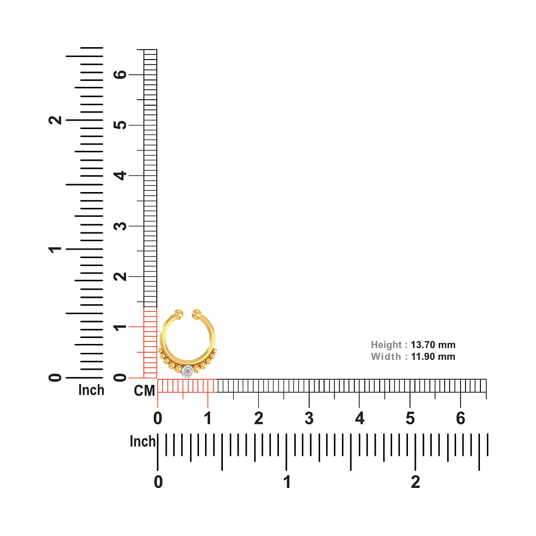 Yellow gold Single Diamond Septum Ring