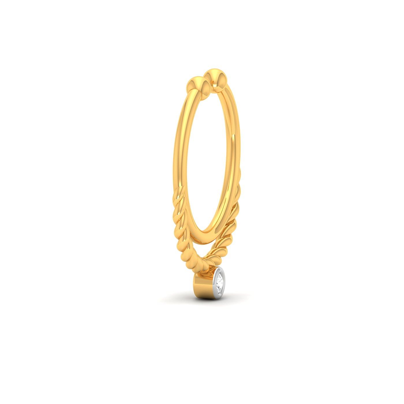 Horseshoe Nonpiercing Nose Ring With Yellow Gold