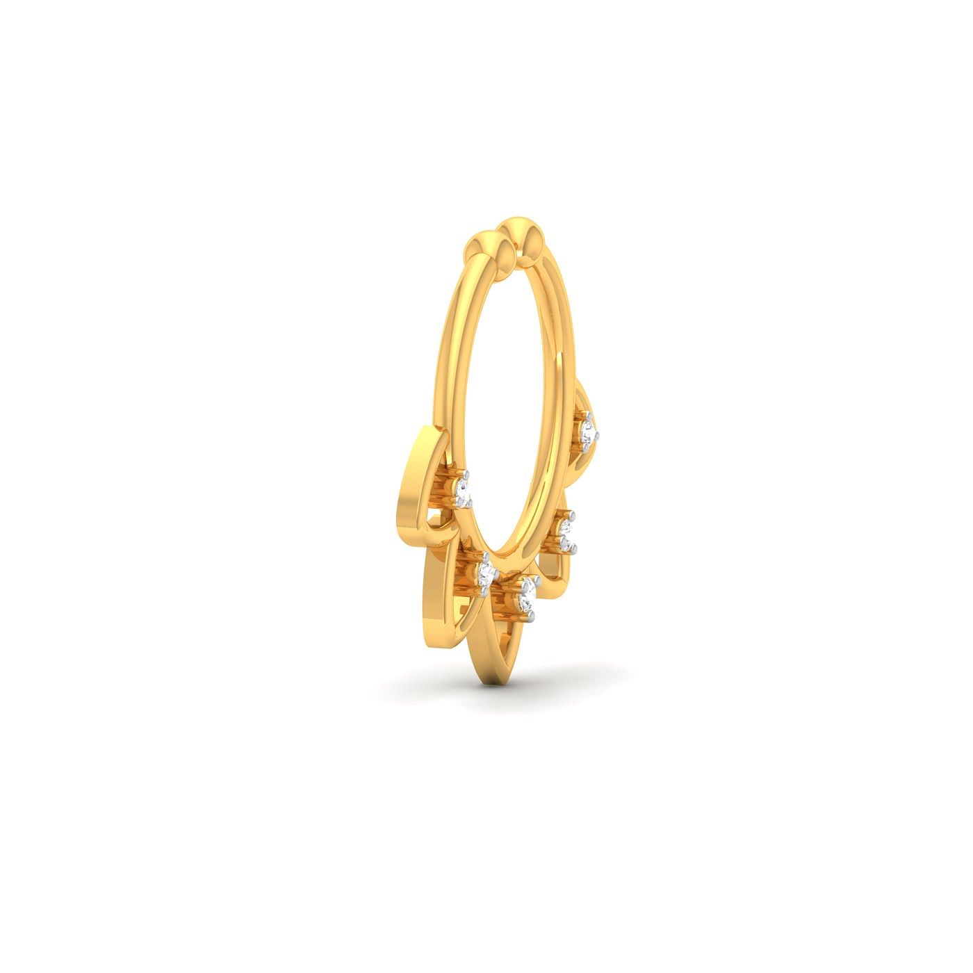 Yellow gold Septum Non-piercing Nose Ring for women