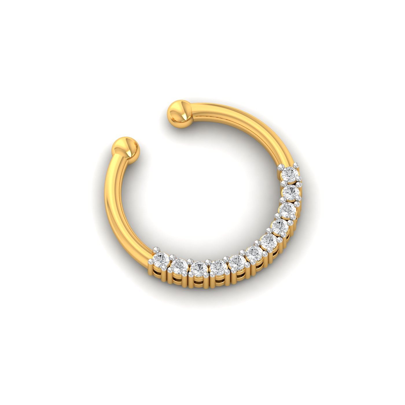 Horseshoe Septum Nose Ring With Yellow Gold