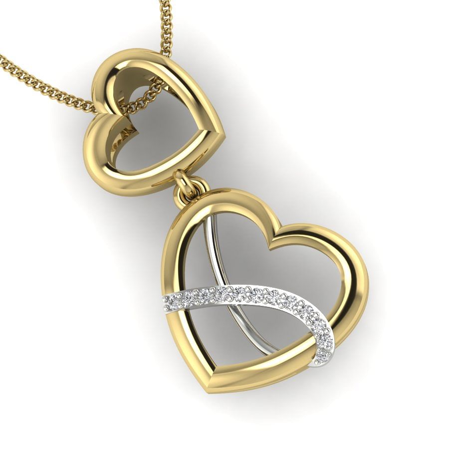 Infinity Love Diamond Pendant | Yellow Gold Love Diamond Pendant
