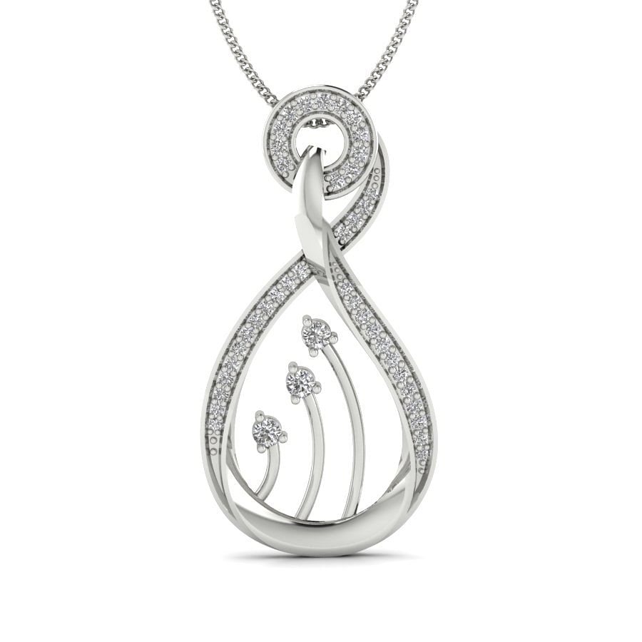 Truly Elegant Diamond Pendant | oval shaped diamond pendant necklace in white gold