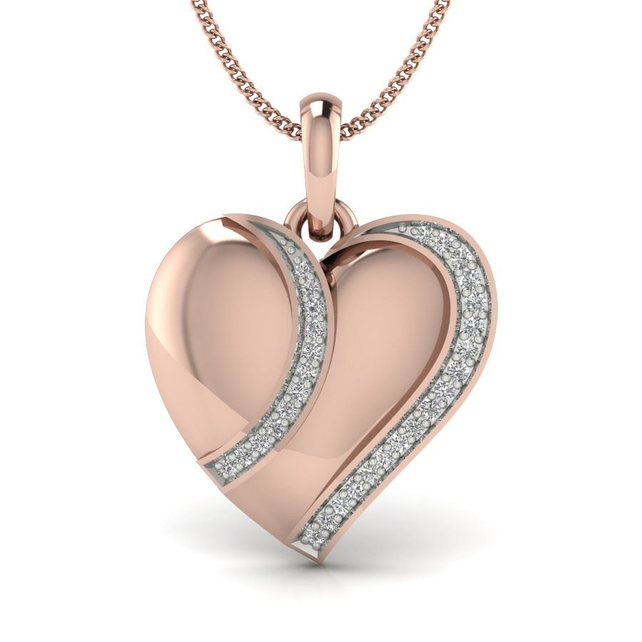 Adore Love Diamond Pendant | Heart Shape Love Diamond Rose Gold Pendant