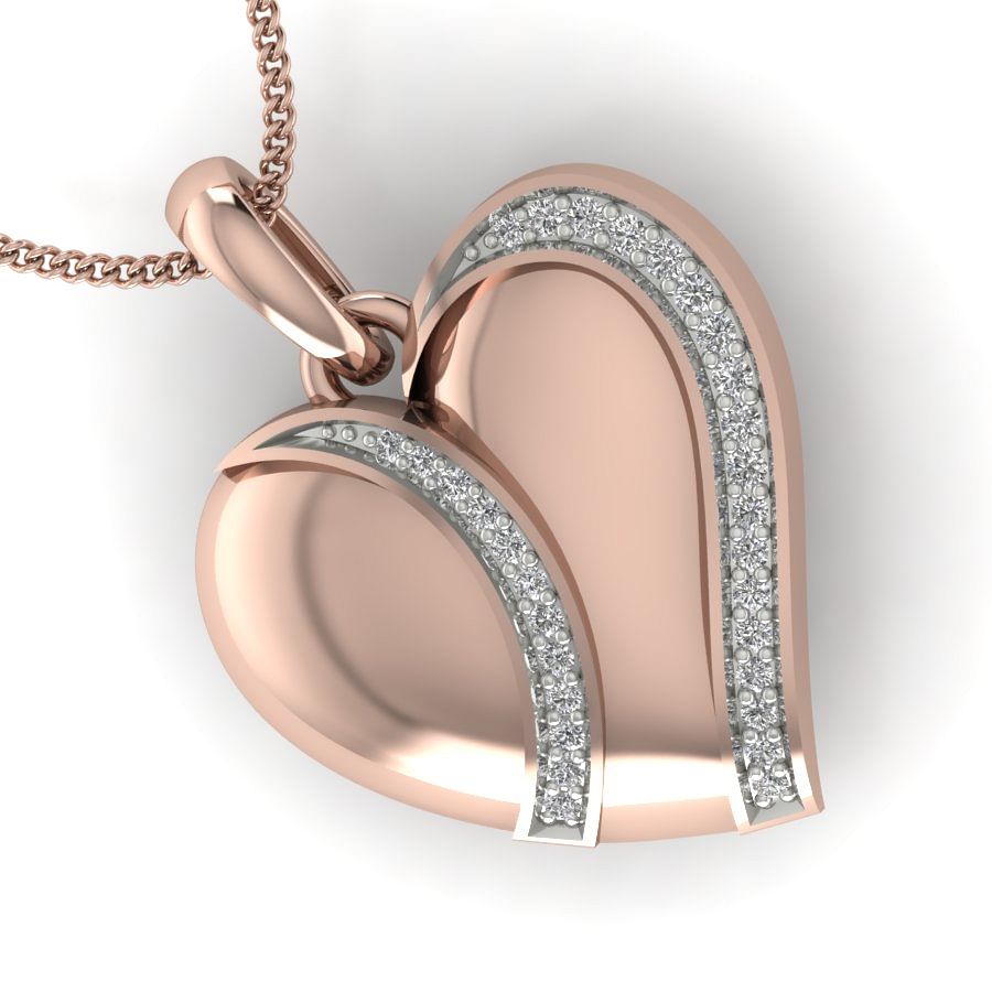 Adore Love Diamond Pendant | Heart Shape Love Diamond Rose Gold Pendant