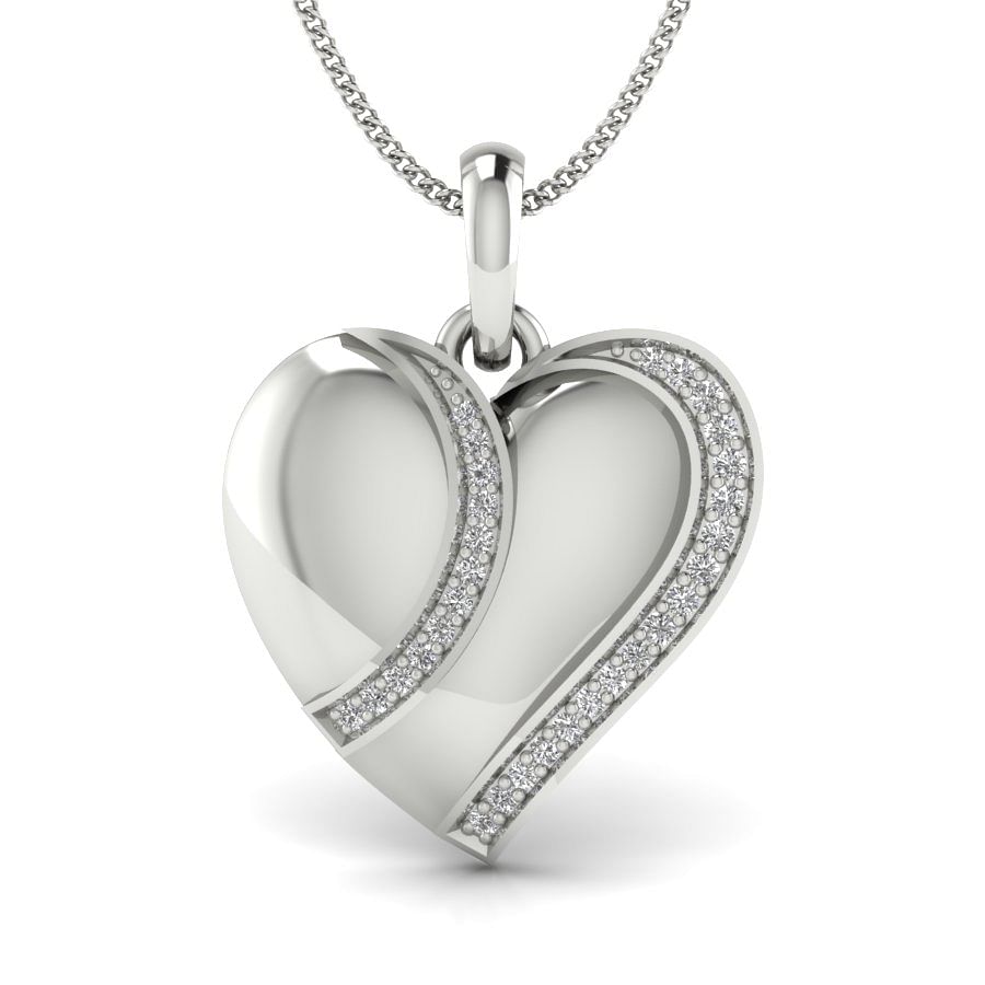 Adore Love Diamond Pendant | Heart Shape Love Diamond White Gold Pendant