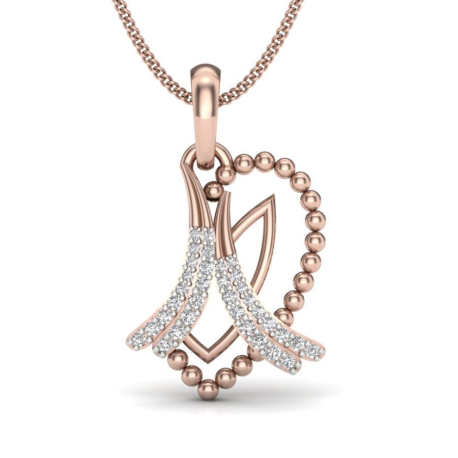 Sparkle Bloom Diamond Pendant | Modern Diamond Pendant In Rose Gold