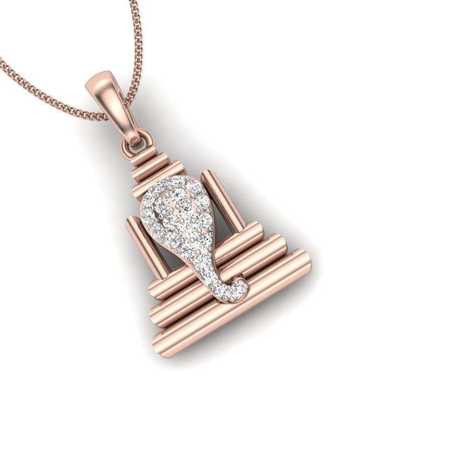 Vignesh Diamond Pendant | Rose Gold Diamond Ganesh Pendant