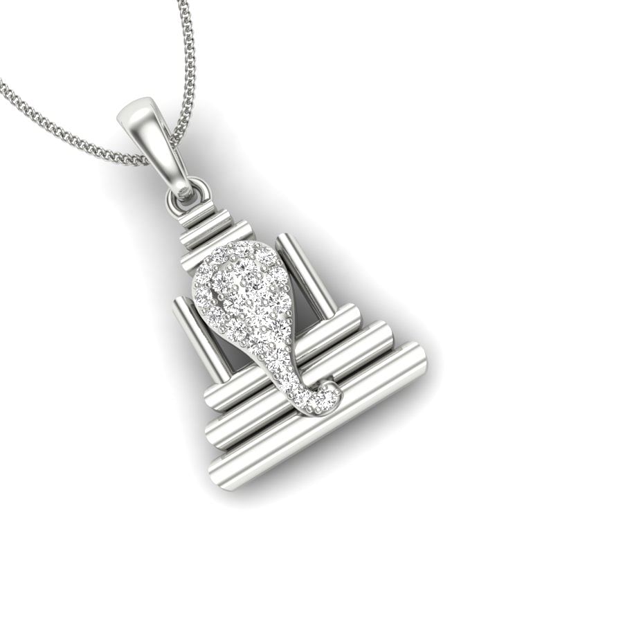 Vignesh Diamond Pendant | White Gold Diamond Ganesh Pendant