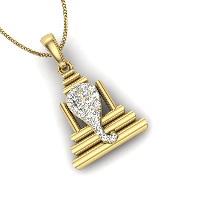 Vignesh Diamond Pendant | Yellow Gold Diamond Ganesh Pendant