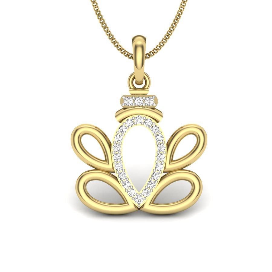 ganesh vinayak diamond pendant in yellow gold