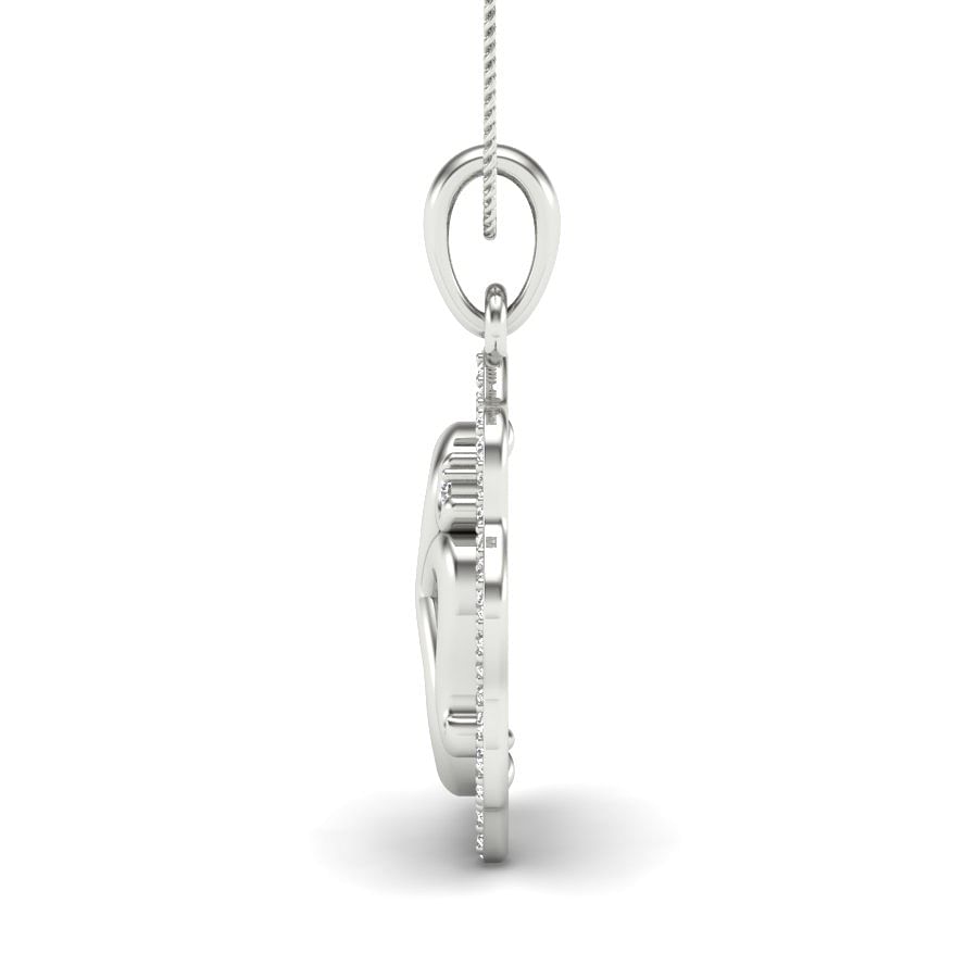 Frame Om Diamond Pendant | Om diamond white gold pendant