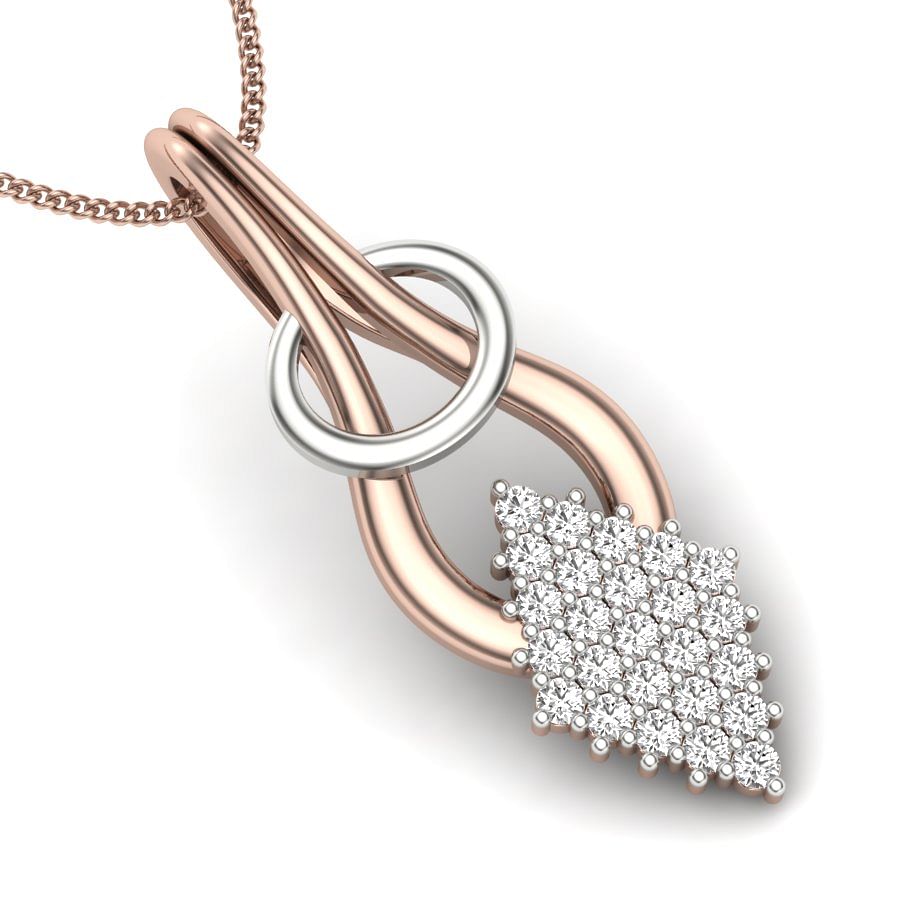 The Gloria Diamond Pendant | Rose Gold Cluster Diamond Pendant For Women