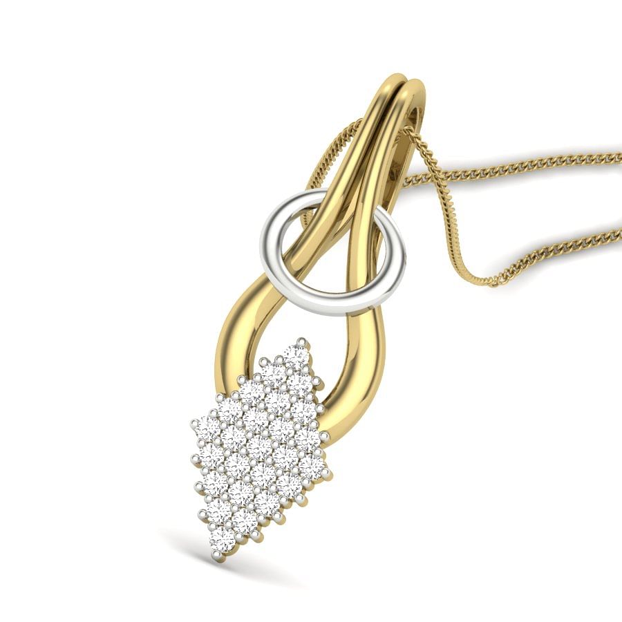 The Gloria Diamond Pendant | Yellow Gold Cluster Diamond Pendant For Women