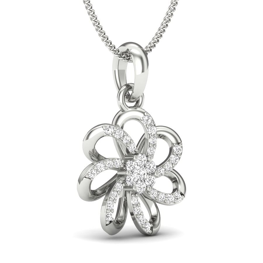 Fleur White Gold Diamond Pendant For Women