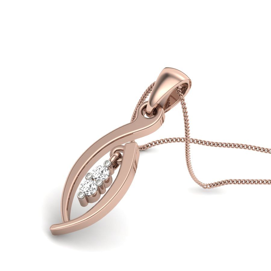 Modern Design Diamond Pendant In Rose Gold