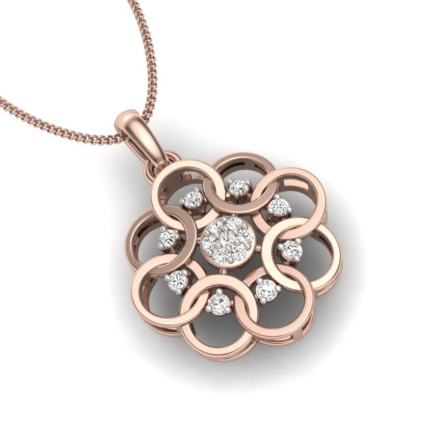 Cluster Miracle Diamond Pendant In Rose Gold