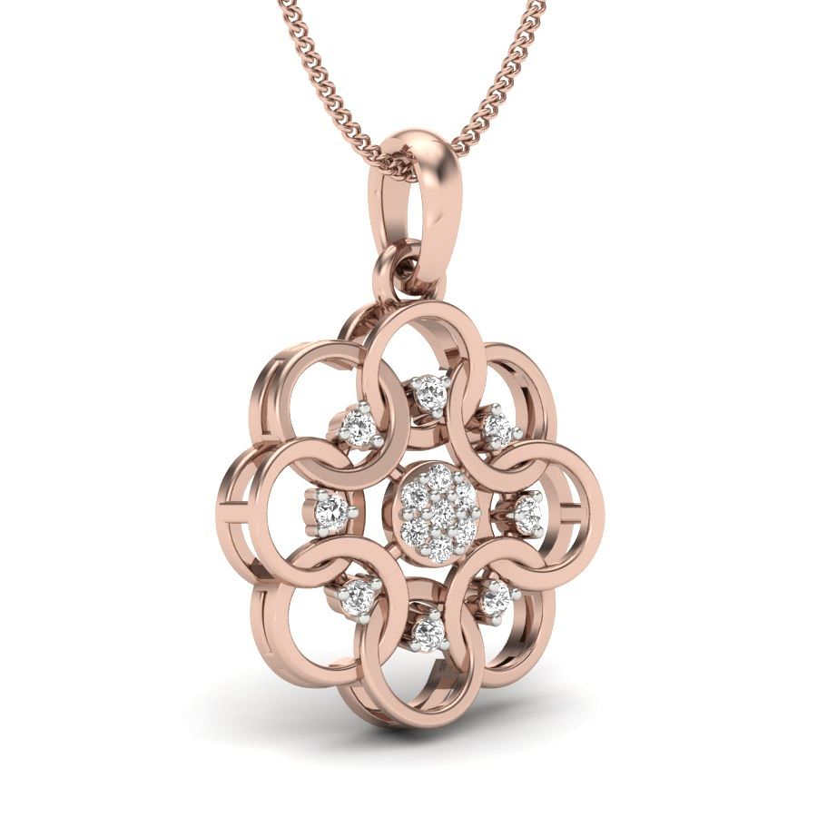 Cluster Miracle Diamond Pendant In Rose Gold
