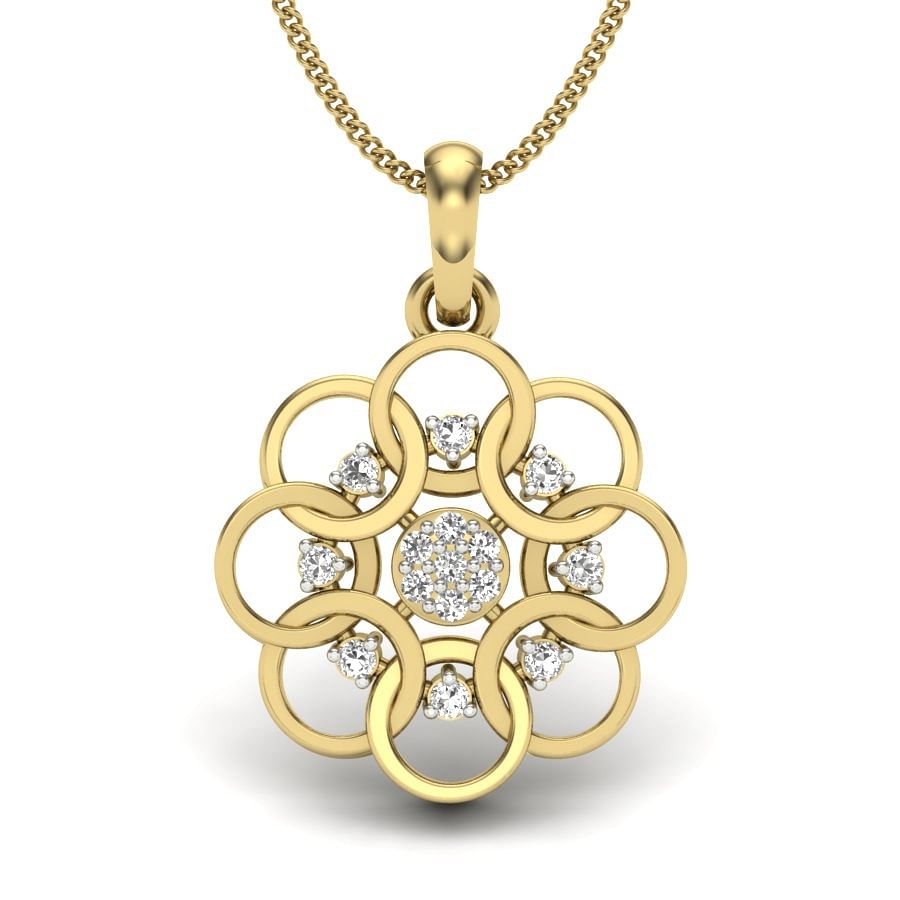 Cluster Miracle Diamond Pendant In Yellow Gold