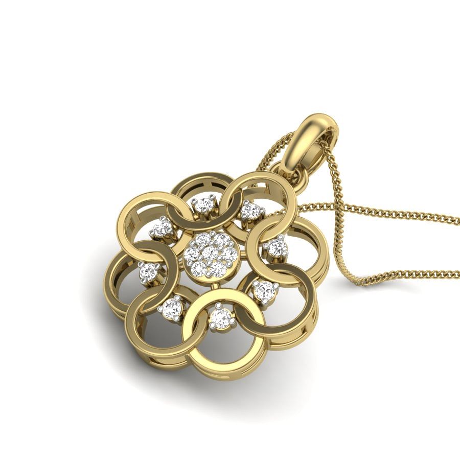 Cluster Miracle Diamond Pendant In Yellow Gold