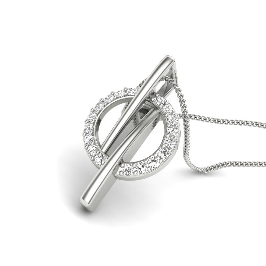 Modern Design Diamond Pendant In White Gold