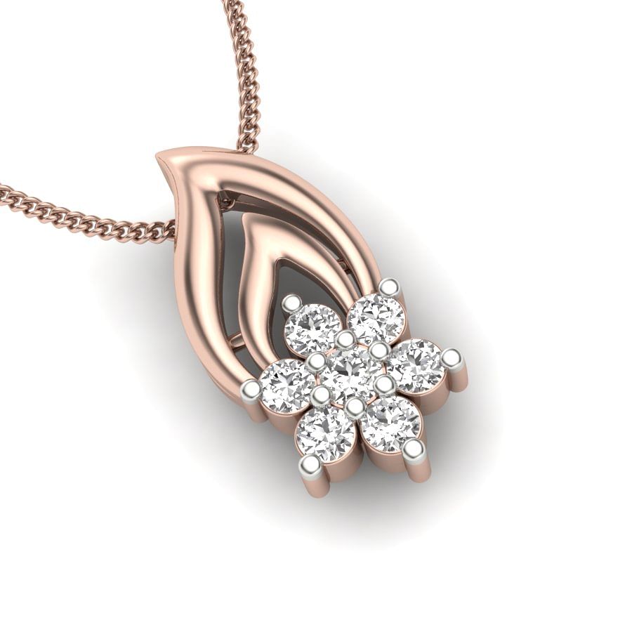 Nyka Cluster Diamond Pendant In Rose Gold