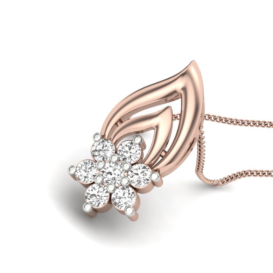 Nyka Cluster Diamond Pendant In Rose Gold