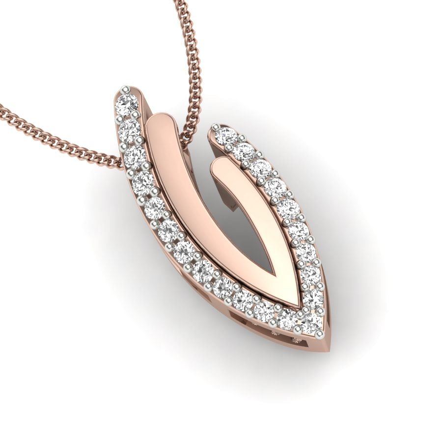 modern design daily wear rose gold diamond pendant
