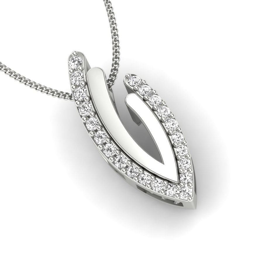 modern design daily wear white gold diamond pendant