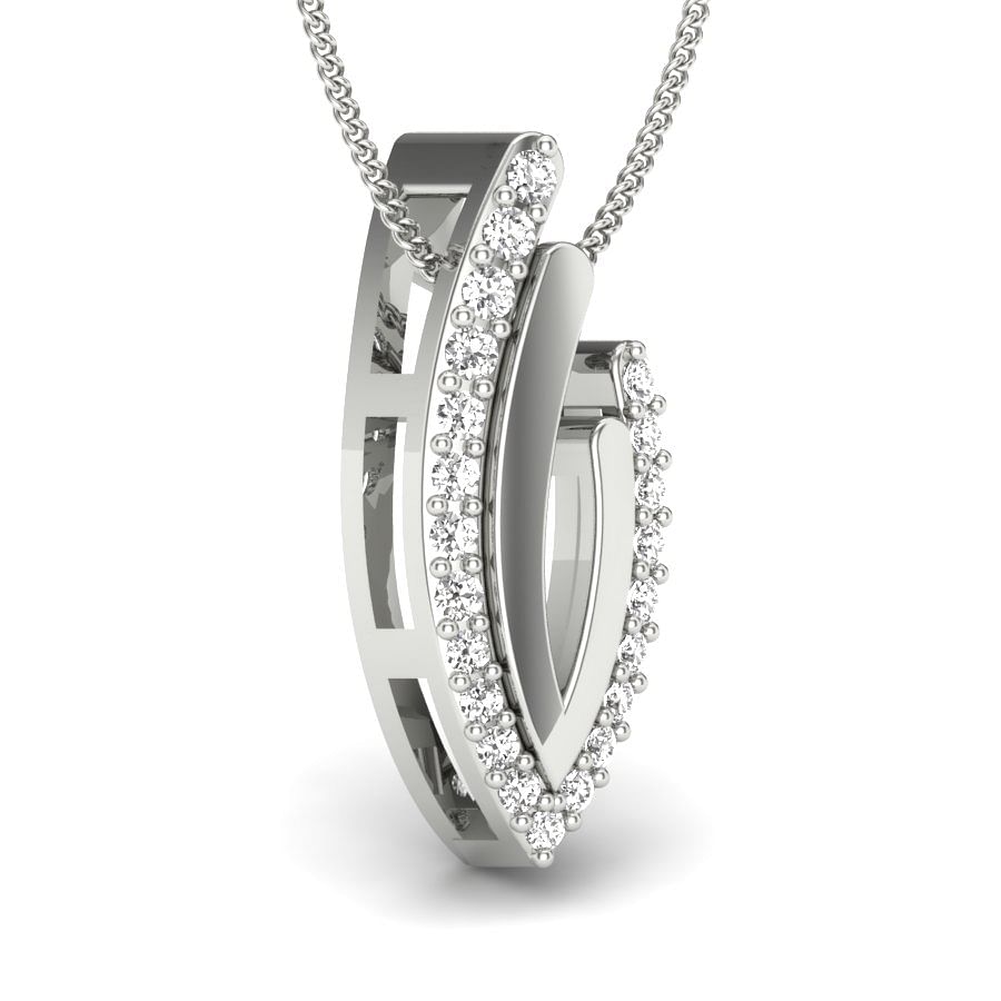 modern design daily wear white gold diamond pendant