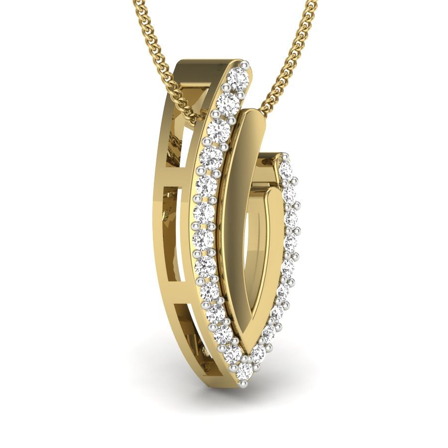 modern design daily wear yellow gold diamond pendant