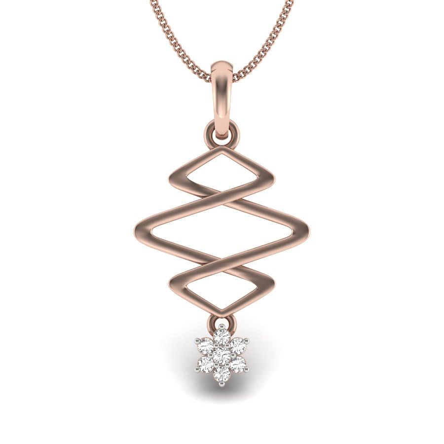 Modern Cora Rose Gold Diamond Pendant