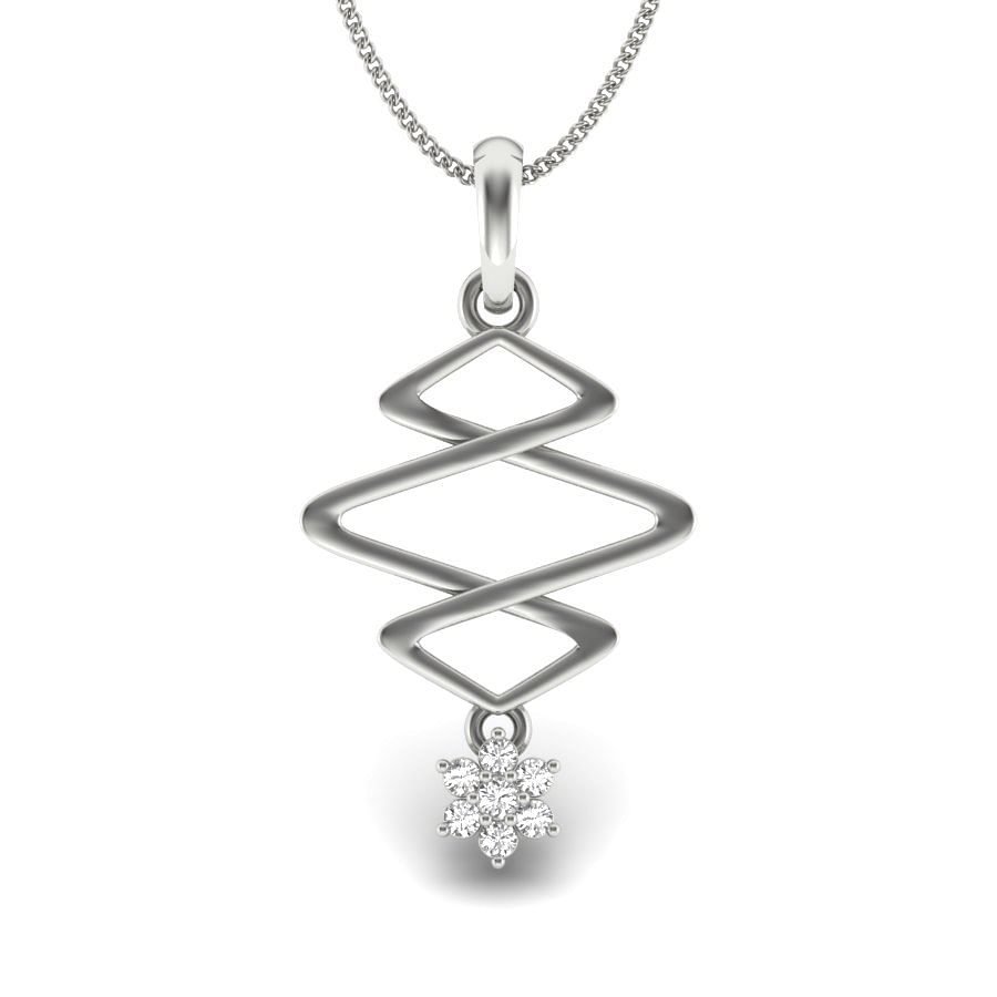 Modern Cora White Gold Diamond Pendant