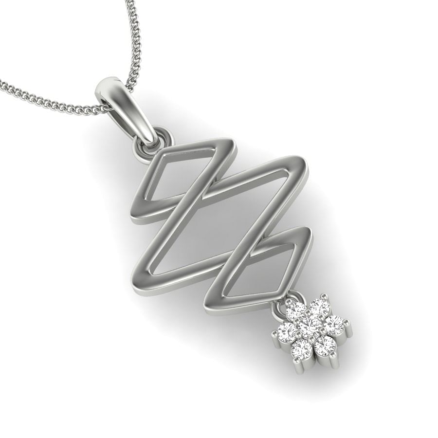 Modern Cora White Gold Diamond Pendant
