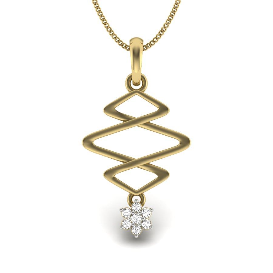 Modern Cora Yellow Gold Diamond Pendant