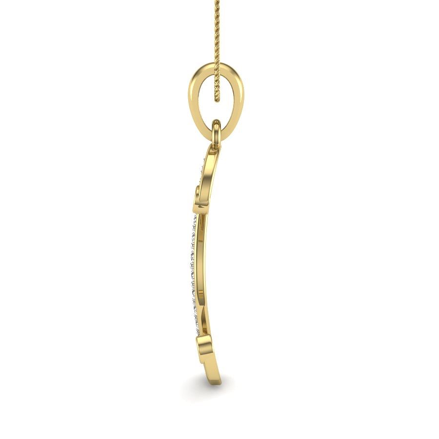 Lakshmi diamond pendant with yellow gold