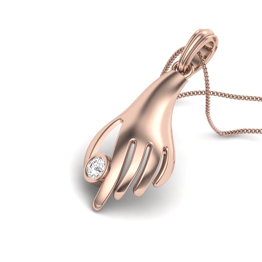 Modern Style Design Ishani Diamond Pendant with rose gold