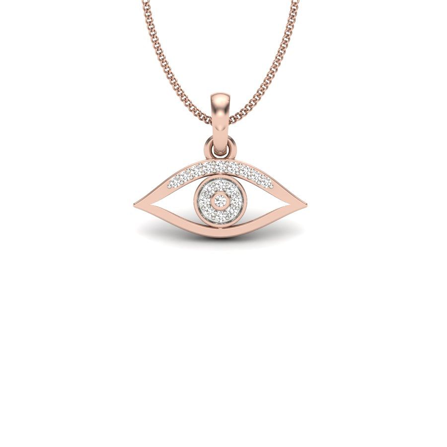 Rose Gold Evil Eye Diamond Pendant