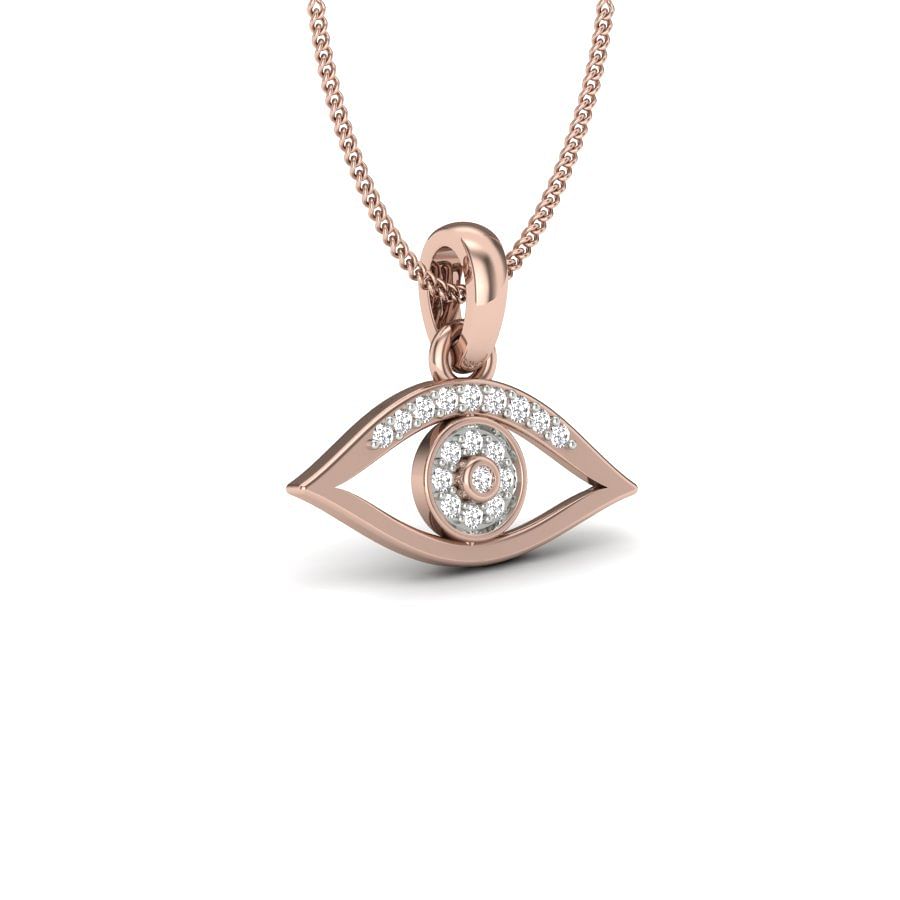 Rose Gold Evil Eye Diamond Pendant
