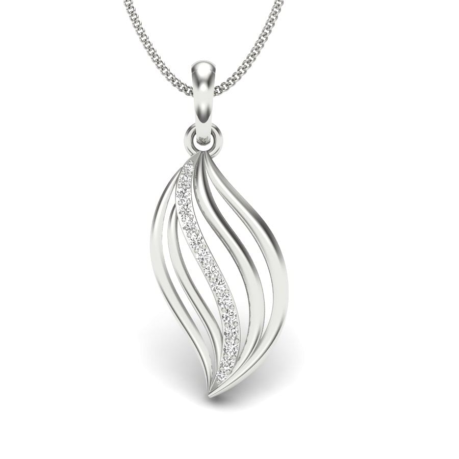 Daily Wear Modern Design Diamond Pendant With White Gold