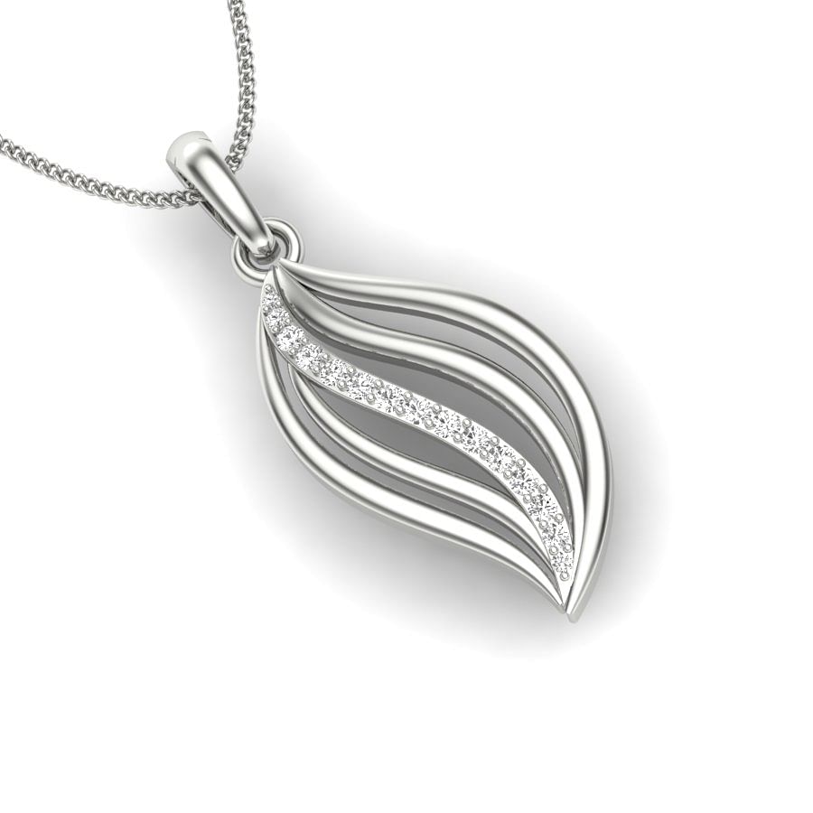 Daily Wear Modern Design Diamond Pendant With White Gold