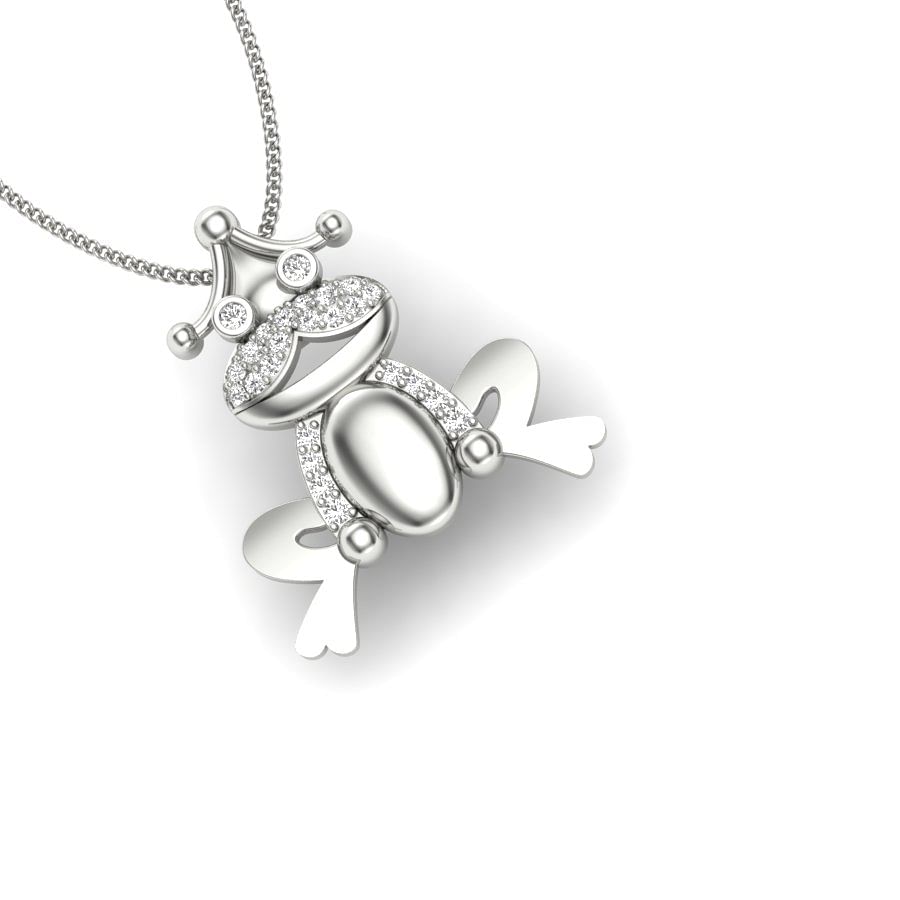 white gold diamond frog pendant | 14k gold frog pendant