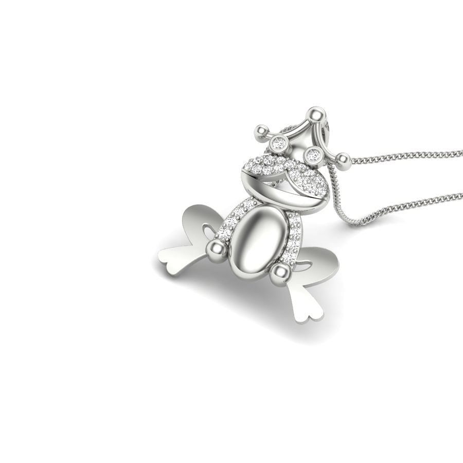 white gold diamond frog pendant | 14k gold frog pendant
