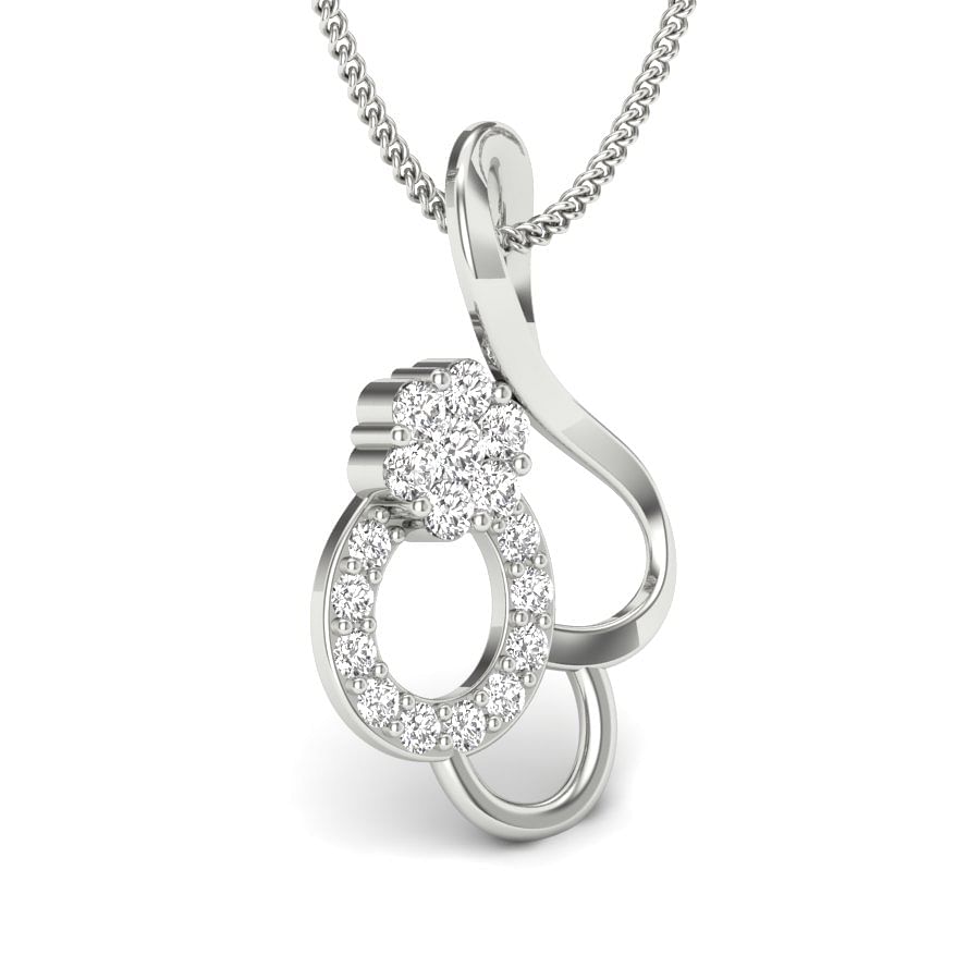 Infinity Swirl Diamond Pendant With White Gold